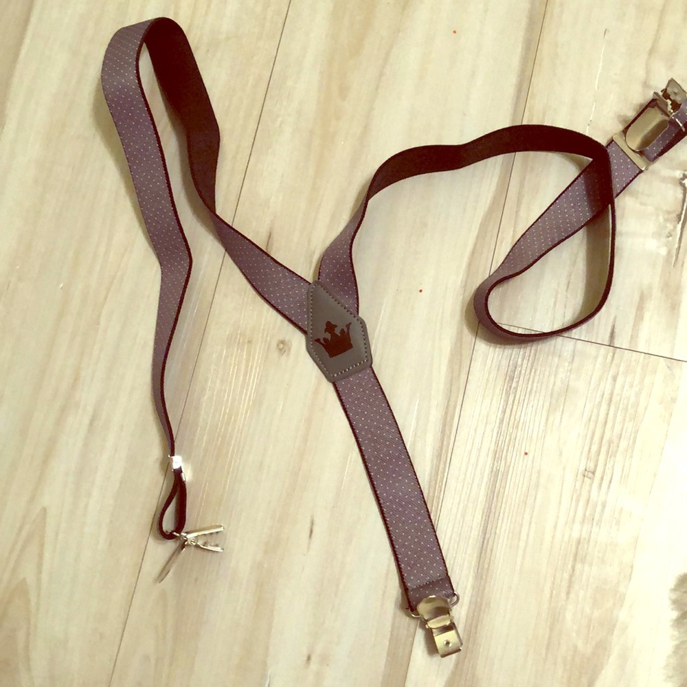 Boys gray never used suspenders